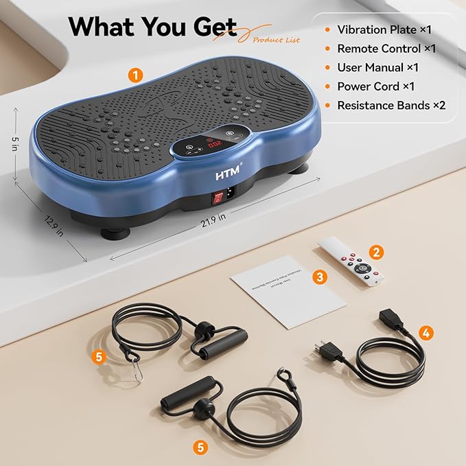 Vibration Plate Exercise Machine - 300 lbs Weight Capacity, 120 Speed Levels, 9 Workout Modes for Home Fitness, Muscle Toning & Weight Loss-Ruum Studio Home