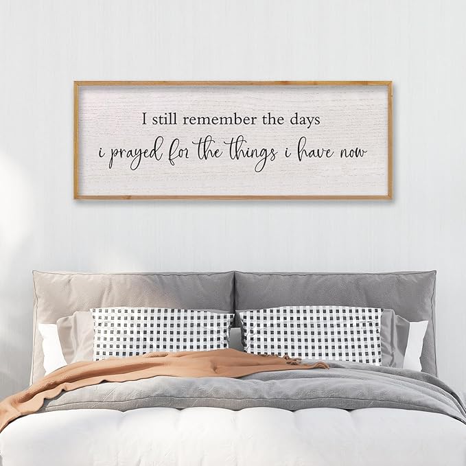 LuZhiQiang I Still Remember The Days I Prayed Sign Bible Verse Christian Wall Decor 40"X15" for Scripture Religious Family Living Room Holy Catholic God Jesus Christ Prayer Home Wall Art (Wood)-Ruum Studio Home