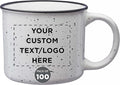 DISCOUNT PROMOS Custom Ceramic Campfire Coffee Mugs 13 oz. Set of 100, Personalized Bulk Pack - Perfect for Tea, Espresso, Cappuccino, Hot Cocoa - White-Ruum Studio Home