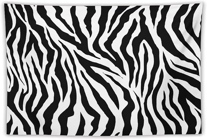 HZOHNAGO Zebra Print Tapestry Nature Wild Animals Black and White Stripe Printed Wall Tapestry Painting Wall Hanging for Bedroom Living Room Dorm 90" W x 60" H-Ruum Studio Home