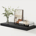 Fun Memories 30 Inch Floating Shelves Black, 12 Inch Deep Floating Shelf for Books, 30 x 12 x 2 Deep & Thicked Wall Shelves for Bathroom, Living Room, Kitchen, Set of 1-Ruum Studio Home