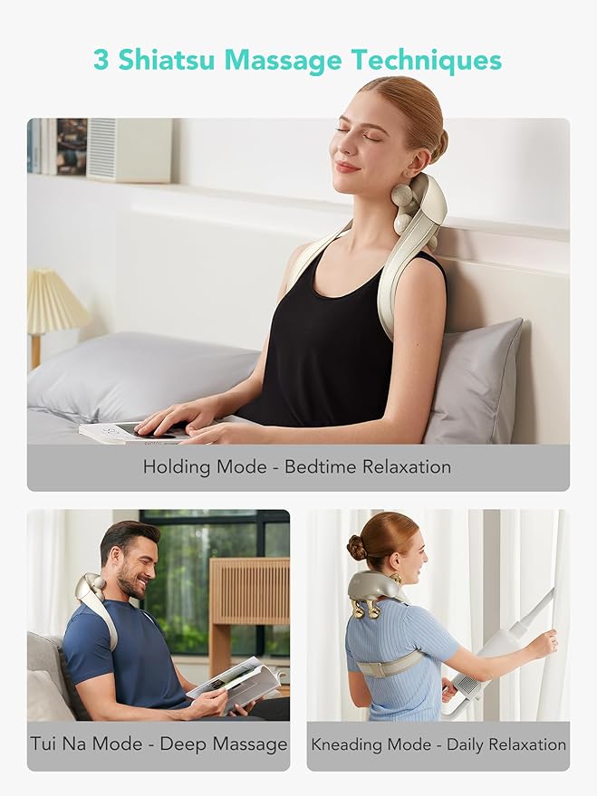 SKG Neck Massager for Pain Relief Deep Tissue Cordless Shiatsu Neck and Shoulder Massger with Heat H7 Ultra-Ruum Studio Home