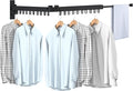 Bakala Clothes Drying Rack Foldable, Laundry Drying Rack Clothing Wall Mounted, Clothing Racks for Hanging Clothes, Heavy-duty Space Saving Hanger,Retractable,Expandable,Collapsible, 64" (Hooks,Black)-Ruum Studio Home