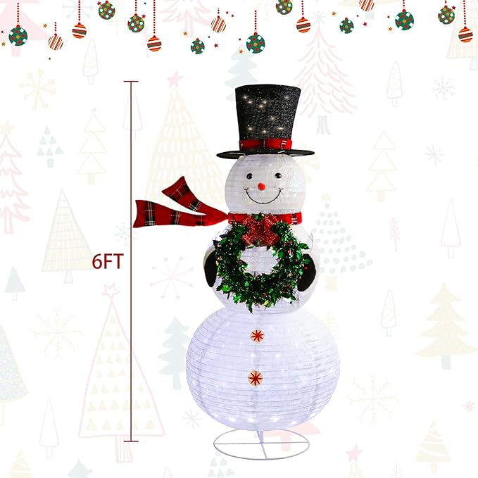 Taman 6ft Christmas Lighted Snowman Decorations Lighted Up Outdoor Lighted Holiday Displays Gift for Christmas Garden Party Yard Porch Decor-Ruum Studio Home
