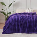 NEWCOSPLAY Faux Fur Twin Blanket Purple Bubble Blanket Thick Warm Soft for Couch Sofa Bed 550GSM (Purple, Twin(60"x80"))-Ruum Studio Home