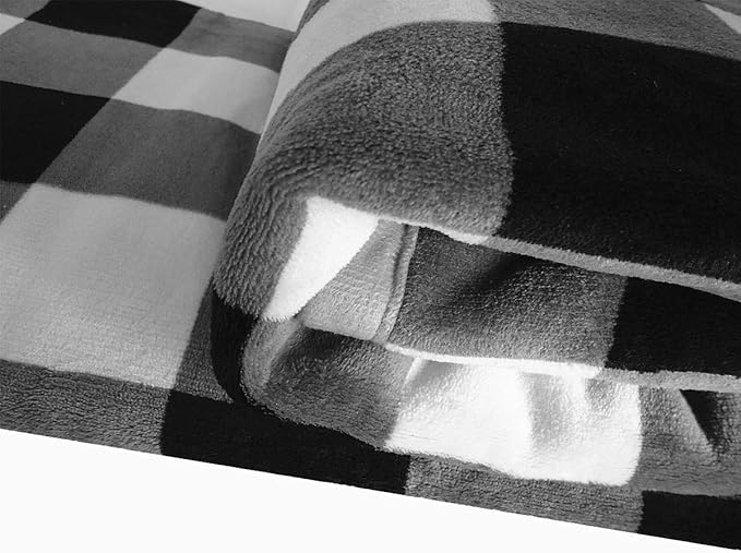 UKELER Buffalo Check/Plaid Throw Blanket 60''×50'' for Couch- Ultra Soft Plush Flannel Fleece Sherpa Throw Bed Throws for Kids and Adult-Ruum Studio Home