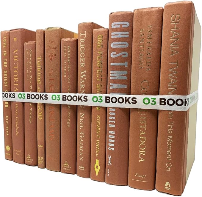 Curated Decorative Books Hardcover Décor Books for Home Décor, Choose Color, Interior Design, Office, Wedding Display, Instant Library, or Staging (Rust, One Foot)-Ruum Studio Home