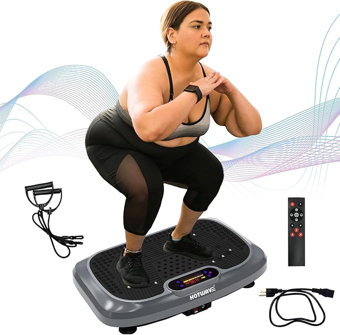 HOTWAVE Vibration Plate Exercise Machine for Lymphatic Drainage, Power Vibrating Plates Platform for Weight Loss - Whole Body Shaker Vibration Plate Machine Home Gym Shaping Fitness Workout-Ruum Studio Home