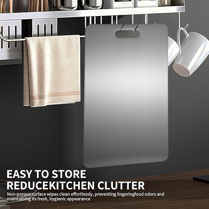 Katuchef Titanium Cutting Board 2025 New Upgrade Pure Titanium Cutting Boards for Kitchen Double Sided Cutting Boards Non Toxic,Hygiene Durable Chopping Board Suitable for Dishwasher Safe(13.38*9.05)-Ruum Studio Home
