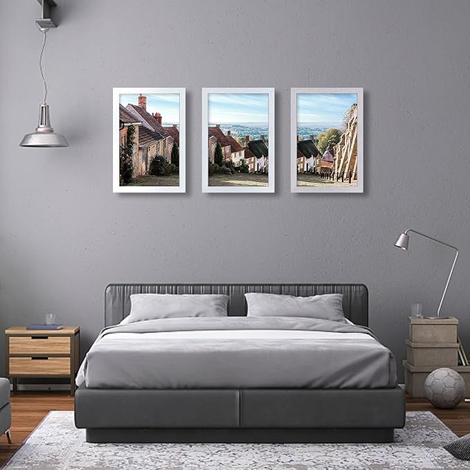 VCK Poster Frames 13x19 White 3 Pack, Solid Wood Picture Frames for Wall Mounting Hanging Art and Puzzle Frame-Ruum Studio Home
