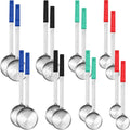 16 Pcs Portion Control Serving Spoons, Restaurant Measuring Serving Ladle Utensils, Portion Control Slotted Scoops for Weight Loss, Solid and Perforated Scoops(4 Colors,4 Sizes)-Ruum Studio Home
