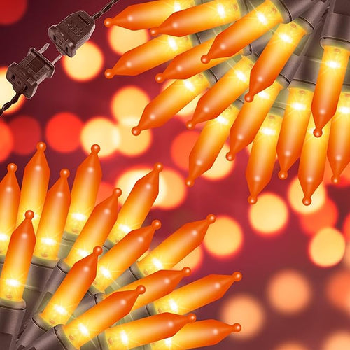 100LIGHTS Orange Extra-Bright with End Connectors Halloween Decorative Lights 5.98m UL Certified Mini String Light Set Waterproof for Halloween Home Garden Christmas Tree Party Patio Wedding-Ruum Studio Home