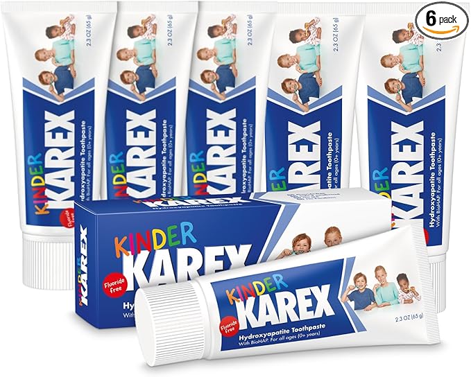 Kinder Karex Hydroxyapatite Kids Toddler Toothpaste 2.3 Ounce (Pack of 6), Fluoride Free-Ruum Studio Home