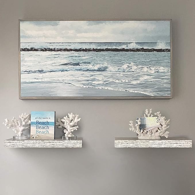 Sorbus Floating Shelves, Wall Shelves for Bedroom, Kitchen, Living Room, Bathroom Shelves Over The Toilet, Office, Home Decor, Farmhouse, 16 Inch Wall Mounted Rustic Floating Shelves for Wall, 2 Pack-Ruum Studio Home
