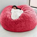 Big Huge Giant Bean Bag Chair for Adults, (No Filler) Bean Bag Chairs in Multiple Sizes and Colors Giant Foam-Filling Required- Machine Washable Covers, Double Stitched Seams (Red,6FT)-Ruum Studio Home