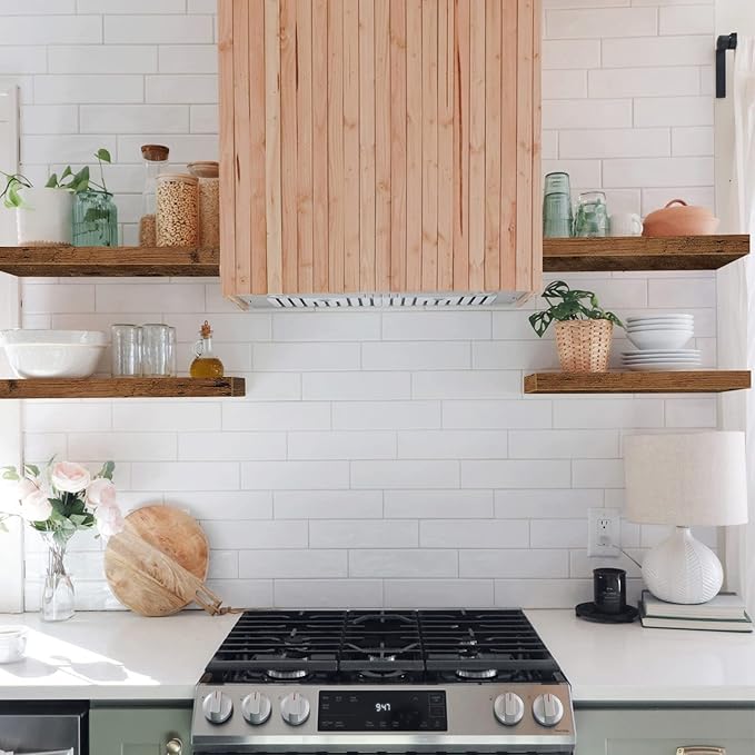 QEEIG Floating Shelves for Wall Bathroom Shelf Bedroom Kitchen Living Room Farmhouse Small Book Shelf 16 inch Set of 4, Brown (015-BN4)-Ruum Studio Home