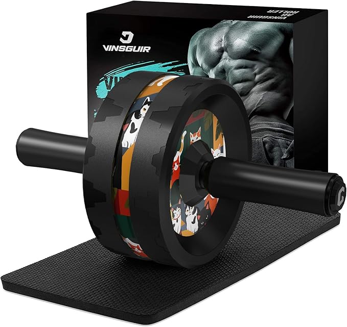 VINSGUIR Ab Roller Wheel, Abs & Core Workout Equipment for Home Gym with Knee Pad Accessories, Abdominal Wheel for Full-body Strength Training-Ruum Studio Home