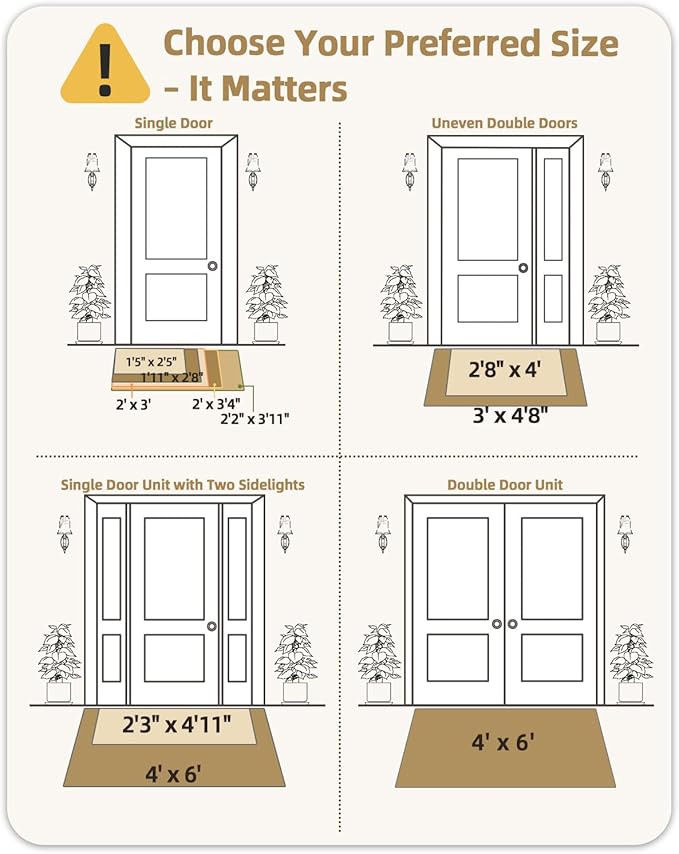 Color&Geometry Front Door Mat Indoor 26"x47", Ultra Non Slip Rubber Backed Dirt Trapper, Low Profile Thin washable, Easy Clean Entry Entryway Rug Door Mat Indoor Entrance, Khaki (Rolled-up NO Creases)-Ruum Studio Home