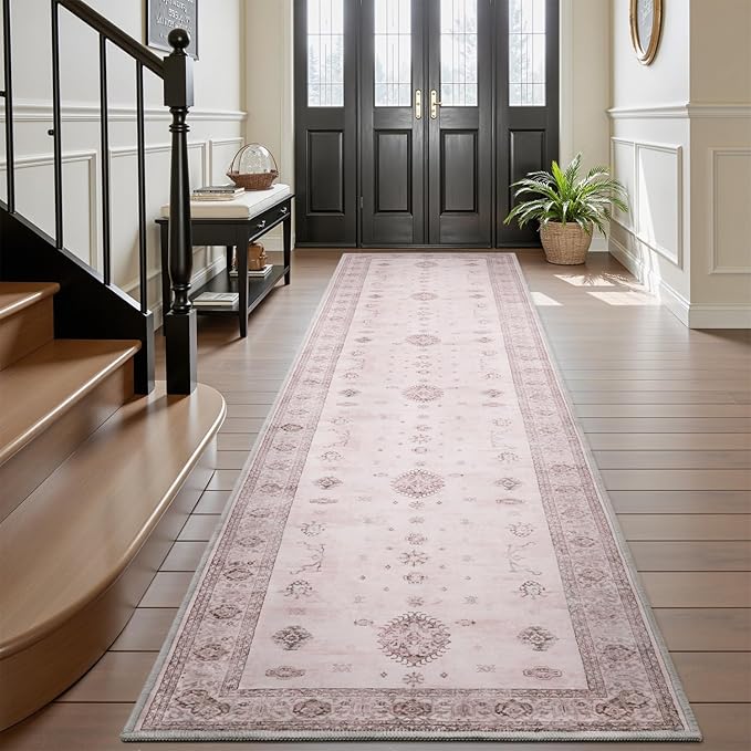 AMOAMI Vintage 2X10 Runner Rug Non Slip Soft Runners for Hallways Washable Hallway Runner Rug Bedside Rugs for Bedroom Long for Hallways Entryway Laundry Room Stair Kitchen Bathroom-Ruum Studio Home