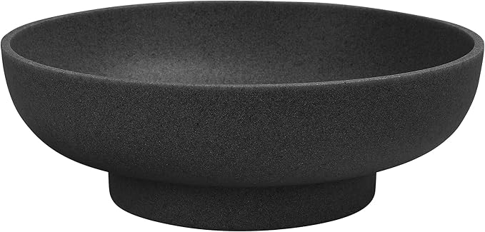 Large Decorative Resin Bowl, Modern Handicraft Bowls for Home Decor, Decorative Fruit Bowl for Kitchen Counter, Stylish Key Bowl for Entry Table, Artificial Stone Black-Ruum Studio Home