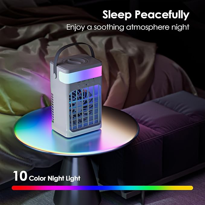 Portable Air Conditioner,Cooling Fan with 3 Speeds & 3 Modes,1500ML Mini Air Conditioner with Remote, Air Conditioner Fan,Night Light,Evaporative Air Cooler for Home/Office-Ruum Studio Home