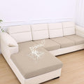 hyha Waterproof Couch Cushion Covers for Pets, Non Slip Sofa Seat Cover for Dogs Washable, Soft Thick Stretch Jacquard Fabric, Sofa Slipcovers with Elastic Bottom (1 Chaise+3 Seater, Taupe)-Ruum Studio Home
