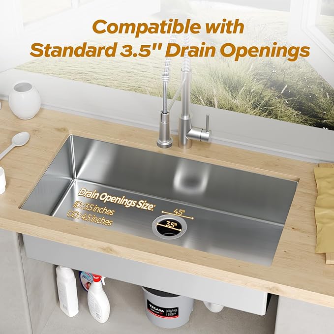 1 HP Garbage Disposal with Sound Reduction, TECASA Food Waste Disposer for Kitchen Sink, Septic Safe Garbage Disposal, Power Cord Included, Grey and Black - HyperCrush 100-Ruum Studio Home