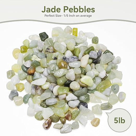 5LB Succulent and Cactus Pebbles, 1/5 Inch Jade Pebbles for Indoor Plants, Decorative Gravel for Vases, Bamboo, Succulent, Terrarium, Crafts, Cactus-Ruum Studio Home