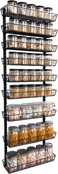 SWOMMOLY Adjustable Wall Mount Spice Rack, 9-Tier Dual-use (Multi-use) Organizer, Black-Ruum Studio Home