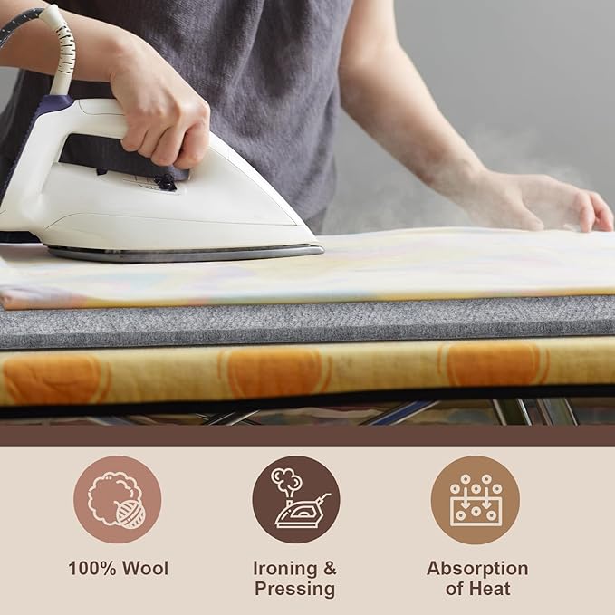 Somime 13x17" Wool Pressing Mat, 100% New Zealand Wool Ironing Mat, Felted Wool Ironing Board for Sewing, Quilting, DIY Crafts, and Embroidery-Ruum Studio Home