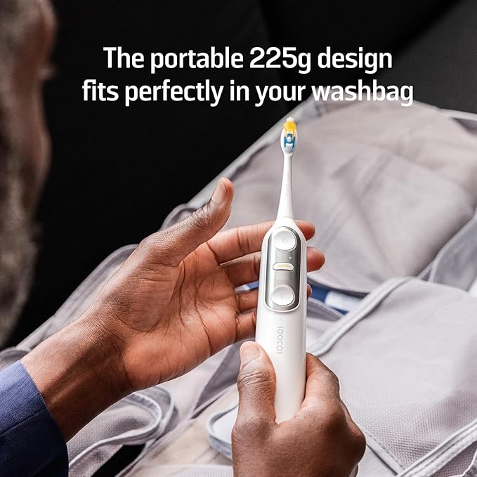 Soocas NEOS II Refresh Set - Electric Toothbrush with Water Flosser, Sonic Electric Toothbrush for Adults, Portable for Travel, Deep Clean for Implants & Braces, Healthier Gums, Pearl White-Ruum Studio Home