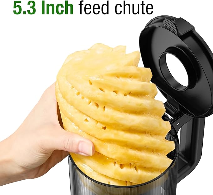 Juicer Machines, TUUMIIST Cold Press Juicer with 5.3" Extra Large Feed Chute Fit Whole Fruits & Vegetables Easy to Clean, High Juice Yield, BPA Free (White)-Ruum Studio Home
