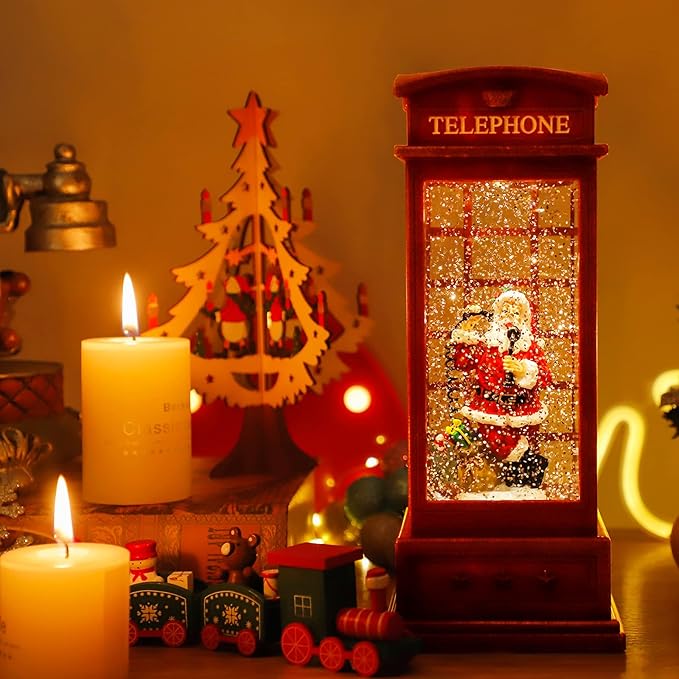 House & Garden Decoration,Christmas Lantern with 8 Pieces of Music,Sparkling Crystal Keep Circling Around The Snowman Families Music Box as a (Old Man)-Ruum Studio Home