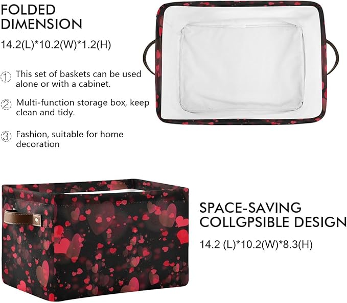 Storage Basket Cube Storage Bins Organizer Bag Collapsible Closet Shelf Baskets with handle for Baby Cloth Pet Toy Book 14.2×10.2×8.3 IN-Ruum Studio Home