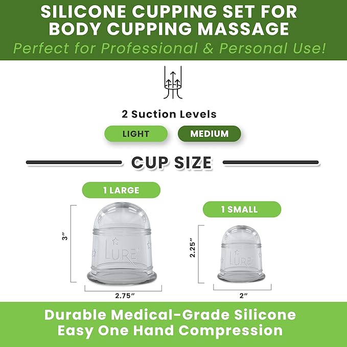 Silicone Cupping Therapy Set Beginner Massage Cupping Cups for Cupping Therapy Cup Kit for Massage, Myofascial Release, Cellulite Reduction-Ruum Studio Home