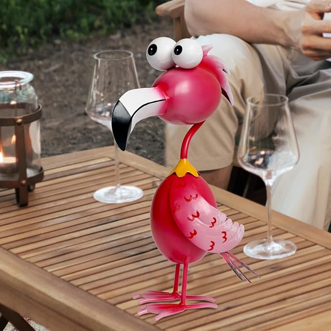Kircust Flamingo Decor Yard Decorations Outdoor Garden Statue Outside Metal Bird Courtyard Art Pink Flamingos for Patio Backyard Porch Decoration-Ruum Studio Home
