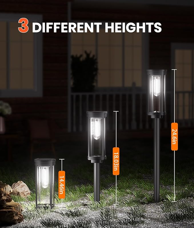 4 Pack Solar Pathway Lights Outdoor, Modern Super Brightness LED Path IP65 Waterproof Garden Lights Solar Powered Landscape Lighting for Outside Yard Garden Driveway Walkway-Ruum Studio Home
