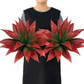 Artificial Agave Plants,Large UV Resistant Fake Agave Planters for Indoor and Outdoor Decorating Tropical Plant Succulents Greenery Indoor Decor (2Pack,18" Red)-Ruum Studio Home