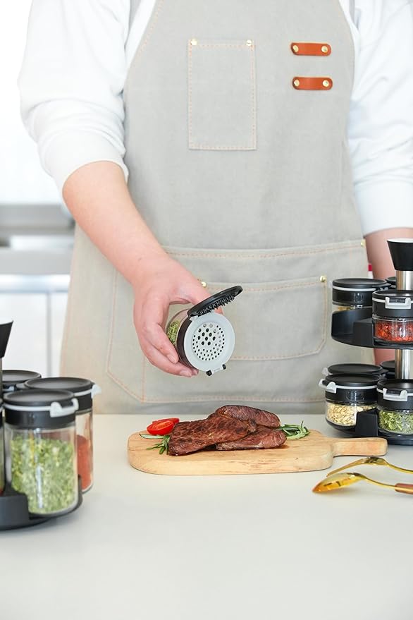 360 rotating 2 tier 12 jars spice rack (12 spice jars) Revolving Seasoning Organizer. Spinning Spice Rack for Counter top and Cabinet-Ruum Studio Home