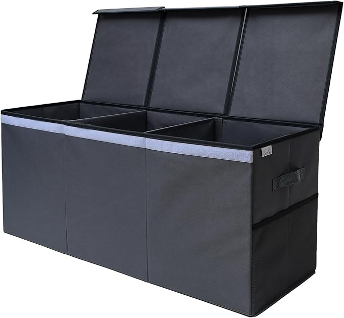 Extra Large Toy Storage Organizer with Lid - Sturdy, Collapsible Toy Chest Storage Box Design - Toys Bin with Dividers for Kids, Nursery, Bedroom, Playroom 37"x16"x14"-Ruum Studio Home