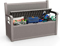 80 Gallon Storage Bench Deck Box, Waterproof and Lockable Outdoor Storage Furniture for Patio, Garden, and Porch – Perfect for Storing Garden Tools and Cushions (Gray)-Ruum Studio Home