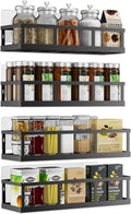 Spice Rack Wall Mounted, 4 Pack Pantry Door Organizer & Hanging Storage Baskets Organizer Wall Mount, Large Capacity Metal Spice Shelf for Kitchen Cabinet, Bathroom, Shower, Home Decor-Ruum Studio Home