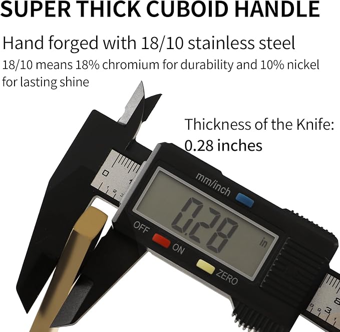 Stainless Steel Flatware Set Hand Forged 18/10 Silverware Set Cutlery Set Gold Cuboid Handle Mirror Finished 20 Pieces Service for 4-Ruum Studio Home