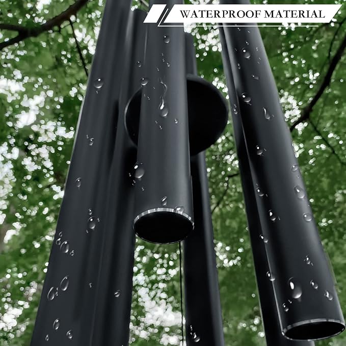 ASTARIN Extra Large Wind Chimes Outdoor Deep Tone,66 Inch Wind Chimes for Outside with 6 Tubes Tuned Relaxing Melody,Memorial Wind Chimes Large for Mom,Garden Decor,Black-Ruum Studio Home