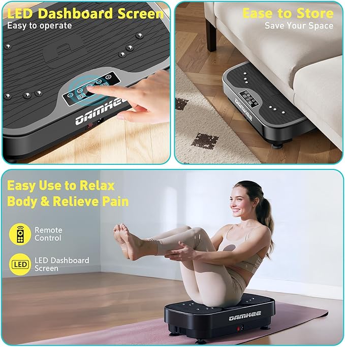 Vibration Plate Exercise Machine for Lymphatic Drainage, 2025 Advanced Triple Motors Vibrating Equipment for Weight Loss, Whole Body Workout with Magnetic Acupoints, Gym Home Shake Board for Fitness-Ruum Studio Home