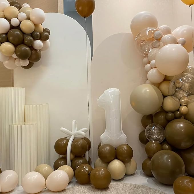 130pcs Brown Balloons Different Sizes 18" 12" 10" 5" Dark Brown Party Latex Balloons for Birthday Baby Shower Gender Reveal Graduation Wedding Anniversary Party Decorations-Ruum Studio Home