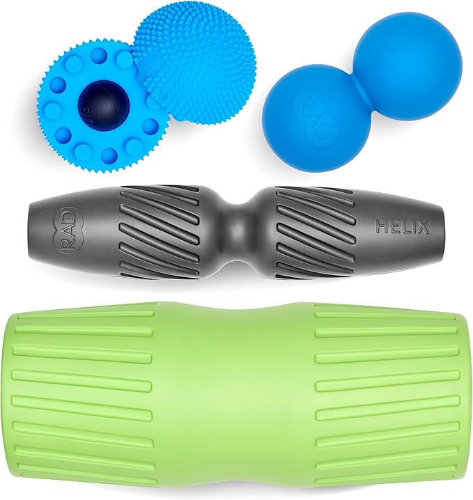 RAD Back Relief Massage Set – Myofascial Release Bundle for Back Pain, Muscle Recovery, and Mobility - Includes Exercise Foam Rollers, XL Peanut Massage Ball, and Neuro Ball Foot Roller-Ruum Studio Home