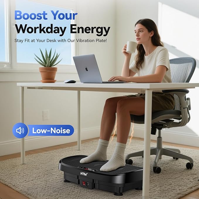 Vibration Plate Exercise Machine - 330lbs Weight Capacity, 120 Speed Levels, 5 Program Modes - Full Body Workout for Home Fitness, Toning & Wellness, LED Display, Low Noise Motor-Ruum Studio Home