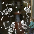 Halloween Window Skeleton Clings – 8 Sheets of Extra Large Cute and Scary Skeletons, Ghosts, and Bats for Home, School, Car Windows, Office, and Party Decor-Ruum Studio Home