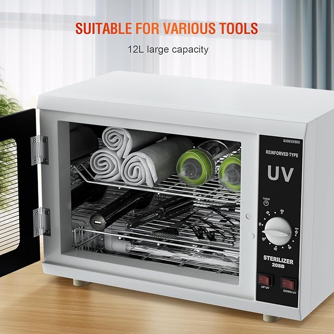 UV Sanitizer Cabinet. Dual Lamp UV Light Sanitizer Box with Timer Setting, Suitable for Cleaning of Various Items-Ruum Studio Home